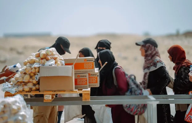 Emergency Food Airlifted and Distributed to Families in Gaza